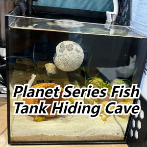 Planet Series Fish Tank Hiding Cave Shelter for Small Fish Shrimp Reptiles Aquarium Ornament Decorations with Suction Cups
