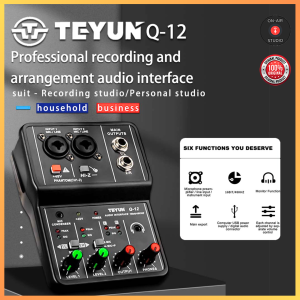 COD KIRIM CEPAT Teyun Sound Card USB Mini Portable 2 Way Driver Free Mixer Q12 / Mixer audio mini amplifier 2 chanel 4 chanel efek suara ashley yamaha karaoke soundcraft bekas murah cuci gudang / Soundcard v8s plus taffware lengkap bluetooth mic full set