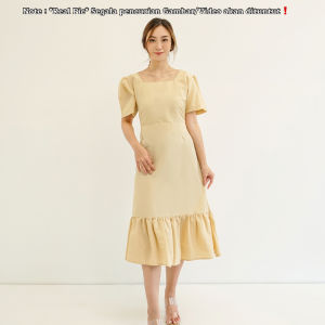 RED-Dress Korea Uenie 777#/Dress Square Neck Duyung/Dress Simple Korean Style