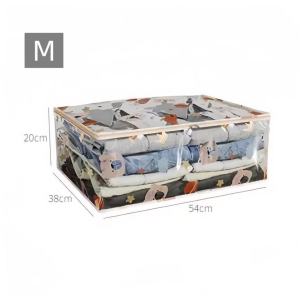 กระเป๋าเก็บเสื้อผ้า ลายหมี ถุงเก็บผ้านวม ความจุใหญ่ กันฝุ่น กล่องพับได้ PEVA ใส ใช้ในบ้าน ATTCH