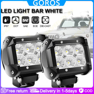 【in Spot】Universal 1 Pair 12v Whole Aluminum 18w Led Light 4 Inch Working Lighting For Driving Offroad Car Motorcycle