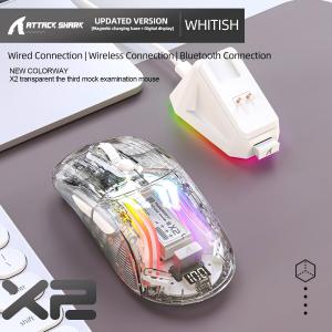 Attack Shark X2Pro Gaming Mouse Magnetic RGB PAW3212 Bluetooth Tri-mode Connection Gamer Wireless Mouse DPI Adjustable