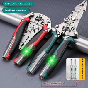 เครื่องปอกเบ็ดตกปลาเรืองแสงสแตนเลส18 In 1พร้อมระบบแจ้งเตือนความปลอดภัยเครื่องทดสอบแรงดันไฟฟ้าและกล่องเก็บแบบพกพา