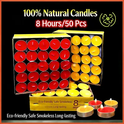 Ready Stock 100PCS Smokeless Butter Lamp Tea Light 2H 4H 8H 12H Buddhist Prayer Candle Home Temple Supplies
