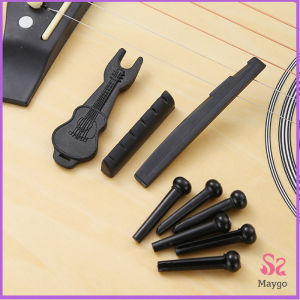 ชุดพลาสติก กีต้าร์โปร่ง นัทบน หย่องล่าง หมุดพิน สีขาว Guitar accessories