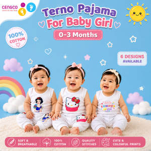 6 Pairs Didos Terno Sando Pajama for Girls Infant/Newborn Clothing Set Pure Cotton Cute Characters 0 to 3 months