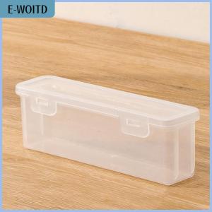 【E-WOITD】 1PC Storage Organizer Box Large Capacity Plastic Pencil Box Stackable Translucent Clear Pen Box Office Supplies