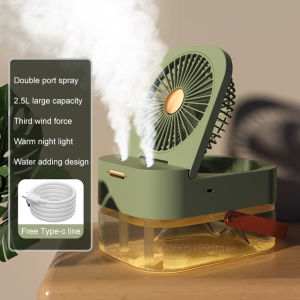 New Fan Humidifier Portable Fan Air Cooler Air Humidifier USB Fan Desktop Fan With Night Light For Summer Home Appliance