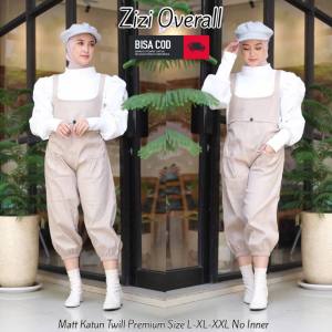 Overall Jumpsuit Wanita Jumbo Zizi Baju Kodok Remaja Korean Style Katun Twill Premium Stretch No Inner