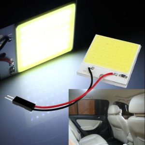Car Interior Light 12V COB Chip LED 24 SMD Bonnet Light T10 Festoon Dome Adapter Indoor Roof Light