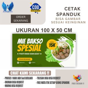 Cetak Spanduk Banner Mie Ayam Bakso Spesial Costom Desain