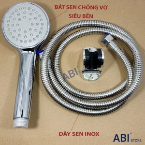 Bộ dây bát sen chống vỡ ( dây inox ốc đồng chống xoắn dây rút lõi 3 lớp chịu áp 40 tầng )