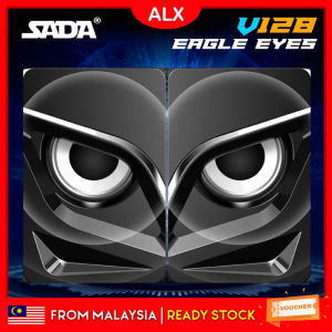 ALX Malaysia SADA V-128 USB Wired EAGLE EYES Gaming Speakers Home PC Desk Speaker Stereo Subwoofer Audio Music Player Bass Surround Sound Box 3.5mm Audio Input for PC Laptop Smartphone Tablet MP3 MP4
