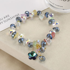 GUERBEIS Charming hoa pha lê Vòng đeo tay cho phụ nữ phong cách boho thanh lịch với mặt dây chuyền tinh tế quà tặng bé gái hoàn hảo và bạn bè