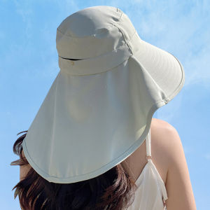 [Sirola] Summer Women Bucket Hat With Shawl Lightweight Breathable Face Neck Protection Sun Hat Beach Cap Design Travel
