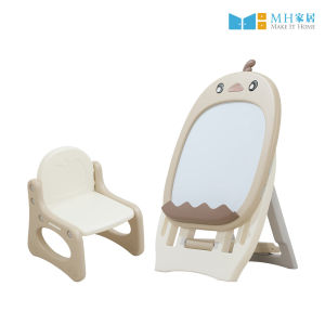 2-in-1 Adjustable Kids Magnetic Drawing Board & Chair | Montessori Whiteboard Easel
