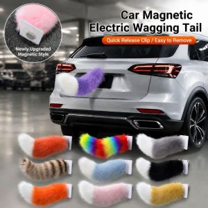 WAPKTY Rechargeable Car ic Electric Wagging Tail Remote Control Style Fluffy Car Wagging Moving Tail Cute Versatile Motorcycle Tail Ornament All Vehicles