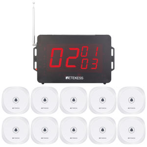 Retekess TD136 Wireless Calling SystemRestaurant Paging SystemCall Logs656ftMulti-Language10 Call Buttons for ClinicHospitalHotelCafesClub