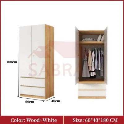 SABRAN Simple Large Wardrobe Bedroom Storage Cabinet Wardrobe With Drawers
