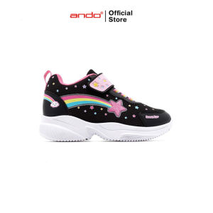 Ando Official Sepatu Sneakers Sweet Star V Anak - Hitam/Merah Jambu