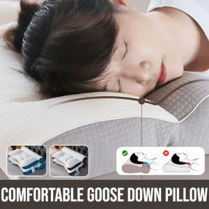 Comfortable Goose Down Pillow Deep Sleep Cervical Pillow Sleep Enhancement And Cervical Protection Neck Pain Relief