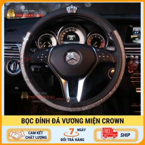 Bọc Vô Lăng CROWN Đính Đá Vương Miện Trang Trí Xe Hơi - Bọc Vô Lăng Cao Cấp