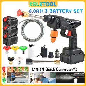 6 in 1 water gun high pressure car washer  Wireless Car Wash Water Gun Power Washer Jet Pump Portable Car spray gun