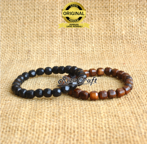 Gelang Couple Pasangan Sahabat Cewe Cowo Pria Wanita Kayu Kokka Kaukah Kokkah ASLI Arab Turki ORIGINAL model Bulat Cutting Kristal
