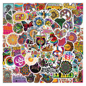 100pcs Hippy Style Vinyl Decal graffiti STICKERS bomb for laptop fridge luggage & etc