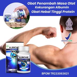 Albucare Kapsul Ekstrak Ikan Gabus Asli Obat Penambah Masa Otot - Kekurangan Albumin - Pembentuk Otot - Obat Tinggi Protein -  Vitamin Pembentuk Otot Kekar 100% Original