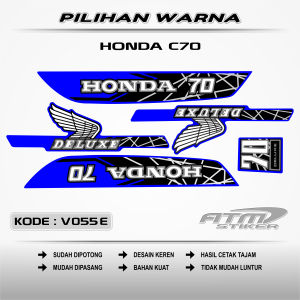 Stiker striping honda C70 variasi
