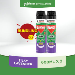 Baygon Aerosol Silky Lavender 600ml X2