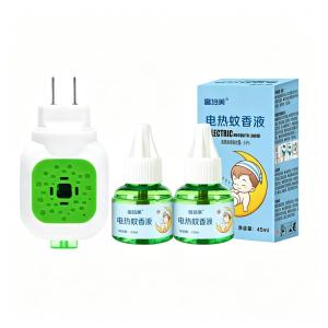 Electric Mosquito Repellent Liquid Plug In Set 45ml Long Lasting Refill Heater for Bedroom Living Room 1 or 2 Plugs with 3 or 5 Bottles