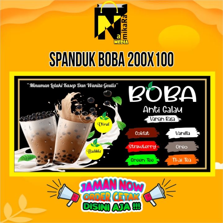 Spanduk Banner Minuman BOBA Terbaru Bisa Custom Ukuran 200x100 Cm ...