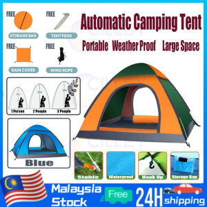Camping Tent Outdoor Tent Waterproof 2/3/4 Person Large Instant Automatic Rapid Open Windproof Camping Travel Tent Mountaineering Outdoor Tent