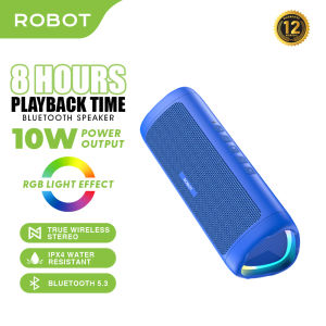 Robot RB525 High-Quality Portable Bluetooth Speaker with RGB Lighting Double Bass 10W Power IPX4 Waterproof and 8-Hour Playtime – 12 Months Warranty