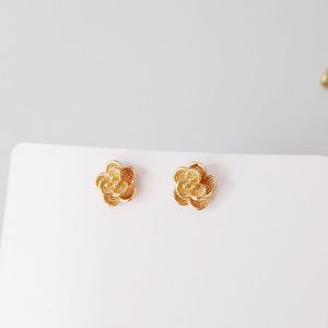 Khuyên tai nụ hoa mai vàng dễ thương rẻ đẹp hot trend mẫu mới đeo mùa tết sang trọng hợp thời trang