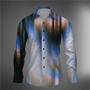 ZEEMIN Long Sleeve Shirt Man Autumn Casual Mens Shirt Long Sleeve Man Daily Party Luxury Graphic 3d Print Holiday Button Men Clothing