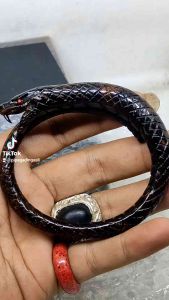 GELANG AKAR BAHAR MERAH BODI BULAT TEMBUS CAHAYA UKIR ULAR PITON