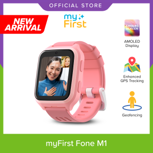 myFirst Fone M1 | Kids Smart Watch Phone 4G GPS Tracker for Boys Girls Vivid AMOLED Touch Screen Water Resistant Voice & Video Call Messaging FREE Nano SIM Unlimited Data SOS Alert Classroom Mode Christmas and Birthday Gift for Kids Singapore