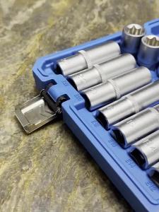 19 Pcs E Torx Star Deep Long Socket Set 1/2in Drive for Car Short and Long Hexagonal Sockets 19 Pcs E Torx Star Deep Long Socket Set 1/2in Drive for Car Short and Long Hexagonal Sockets
