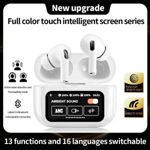 7ZL A9 Pro Earphones Wireless Bluetooth 5.4 Headset ANC Noise Reduction Mic Call Earbuds LED Touch Screen Control Headphone