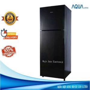 AQUA Kulkas 2 Pintu 220 Liter AQR D261 DS/DG/SG Rak Kaca Templed Low Watt TANPA BUNGA ES