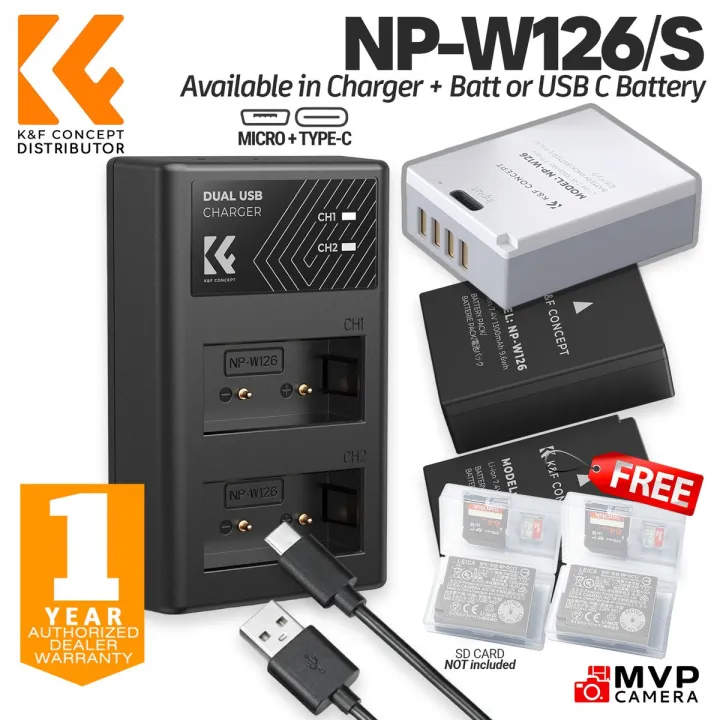 K&F KF CONCEPT NP-W126 NP-W126S NPW126S 126 126S Battery Charger