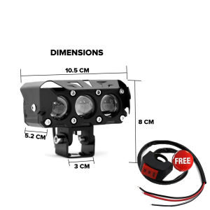 3 Lamp Beads Super Bright Led Sports Light Motorcycle Light Fog Lamp Headlight 12v/24v Motorcycle Laser Spotlight