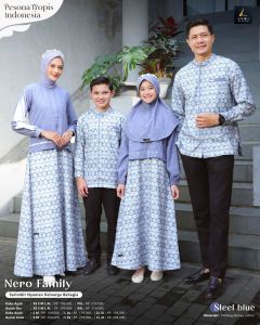 NERO FAMILY STEEL BLUE BY LUBI SARIMBIT KELUARGA LEBARAN HARI RAYA KEKINIAN TERBARU 2025