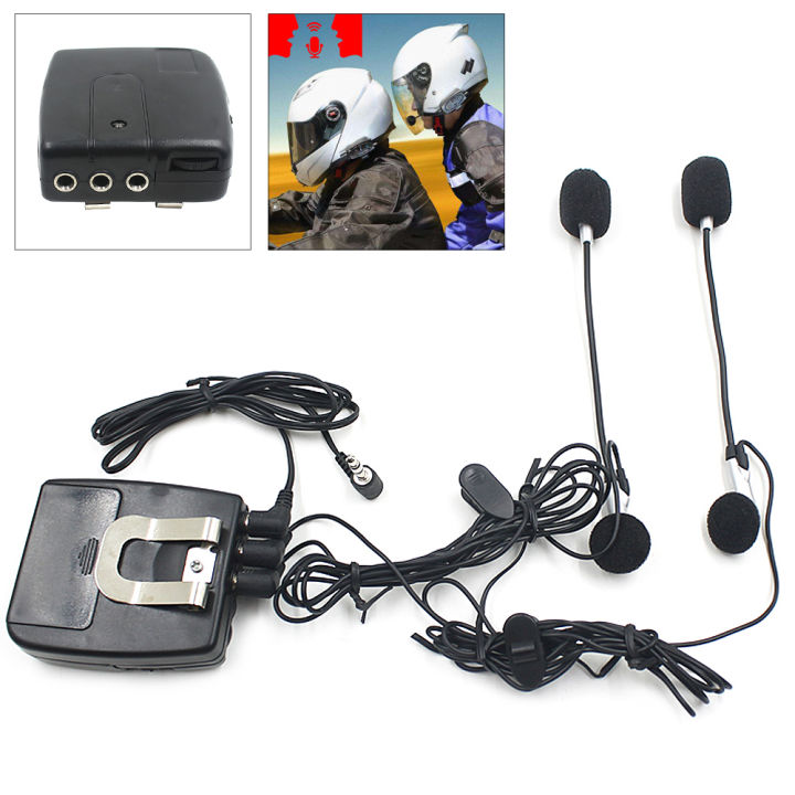 Black Universal Headset Helmet Way Intercom Communication System  Interphone Plug with MIC For Motorcycle Lazada PH