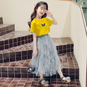 Dress For Kids Girls Dress Girls Suit Skirt Cotton Two-Piece Set Summer New Western Style Childrens Skirt Princess Dress Kids Dress