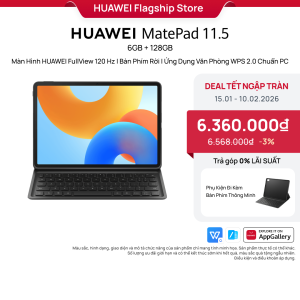 Máy tính bảng HUAWEI MatePad 11.5 | 6GB+128GB | Màn Hình HUAWEI FullView 120 Hz | Bàn Phím Rời | Ứng Dụng Văn Phòng WPS 2.0 Chuẩn PC