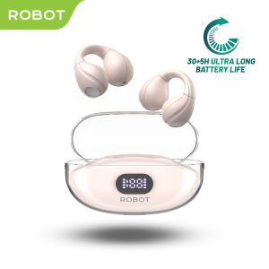 ROBOT OWS Air 10 TWS Open Ear Clip Style LED Display Bluetooth 5.3 Original - Garansi 1 Tahun - Hitam